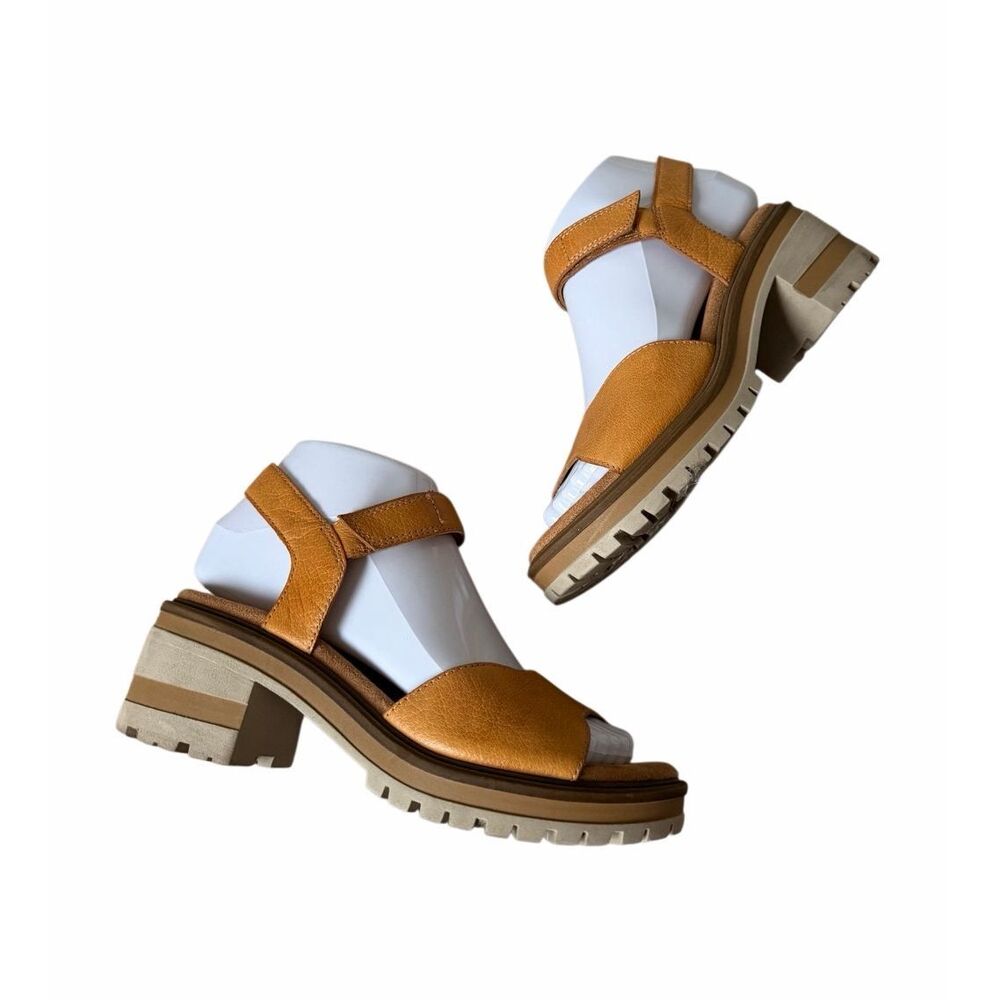 Salvia Women's Sandals Hallie Heeled Slingback Leather Open Toe Brown 37 US 6.5